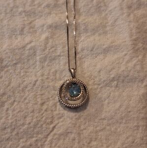 Milor 925 Silver and Blue Topaz Necklace